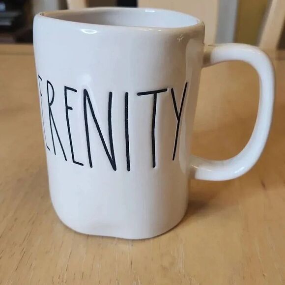 Rae Dunn Serenity white mug - Picture 1 of 3